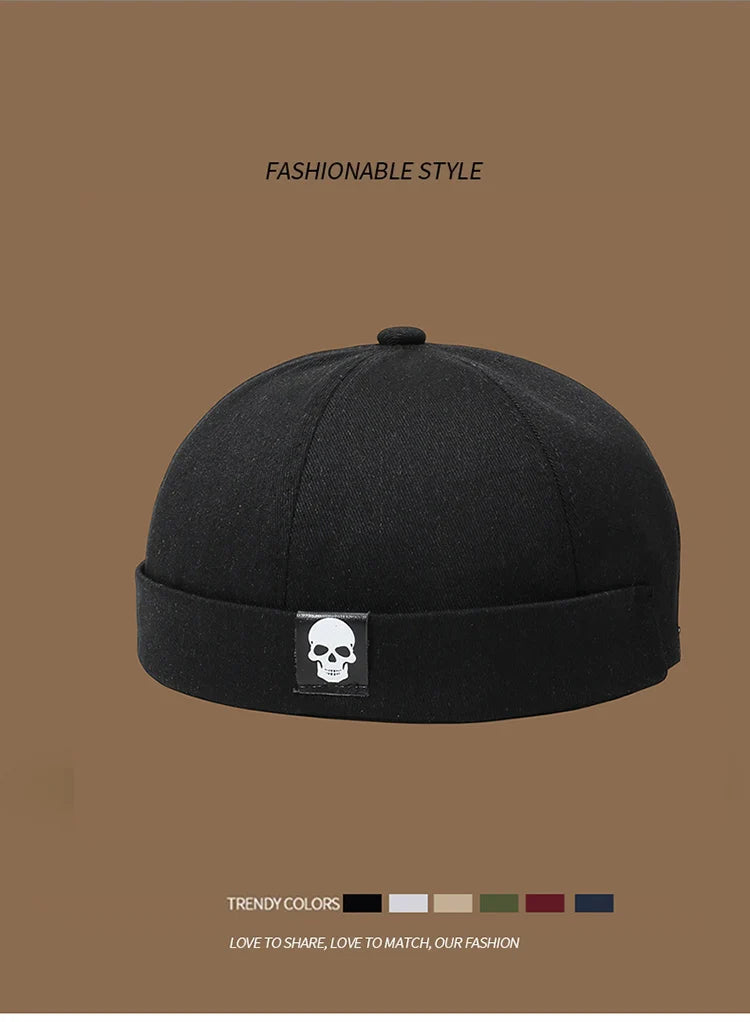 Men's and women's artistic street dance minimalist trendy hat new brimless melon skin hat Spring and Autumn landlord hat Hip