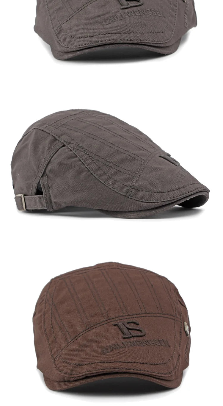 2026 Hat Men's Spring Summer  Embroidery Cotton Cap British Vintage Fashion Forward Hat Women's Casual Beret Youth Hat
