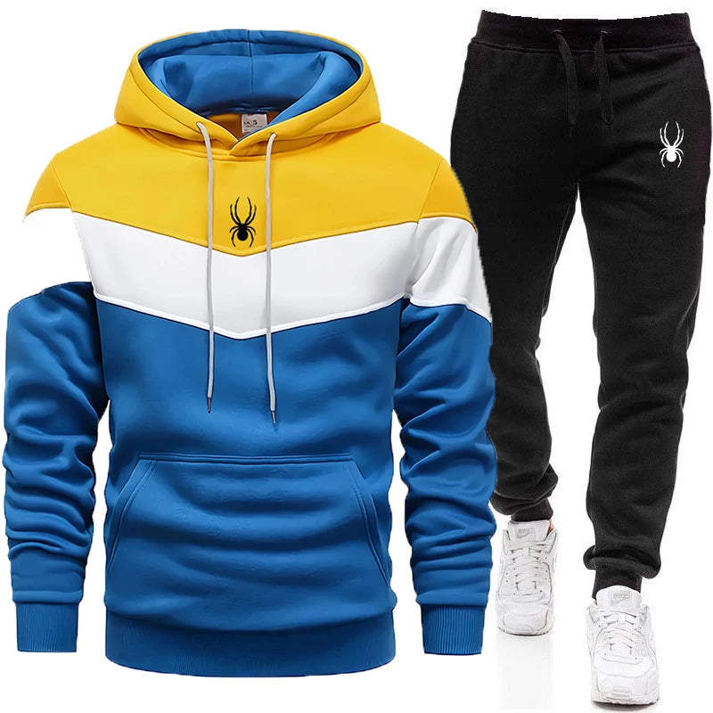Autumn Winter Casual Sweatshirt Suit Sweatshirts for Men Daily Tricolor Hoodies Hot High Quality 2025 Sports Tracksuit Jogging