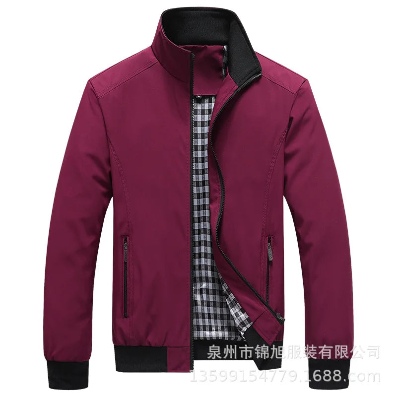 New 2025 Men's Casual Pilot Jacket Zipper Coat Stylish Spring Autumn Korean Version Men's Clothing Fashionable Outerwear