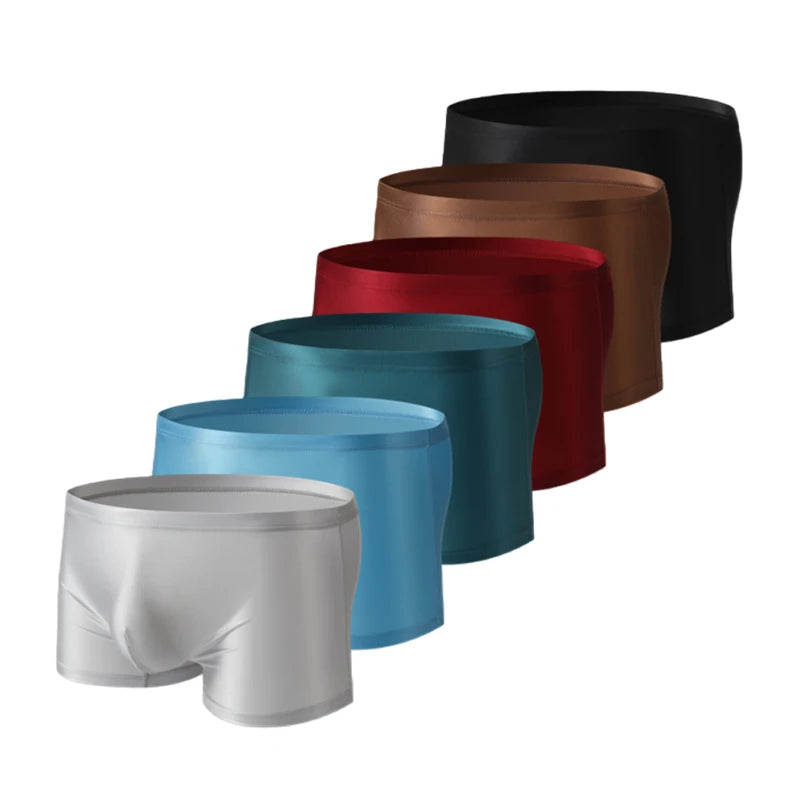 Men's Glossy Panties Boxers Underwear Sexy Men Breathable Boxershorts Underpants Man Solid Boxers Hombre Boxer Shorts Slips