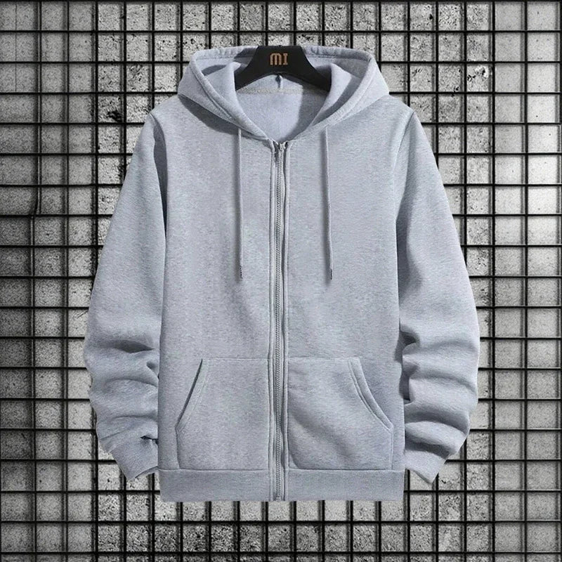 2026 New Arrival Men's Zipper Hoodie Sweatpants 2 Piece Set High Quality Hooded Long Sleeve Sweatshirt Autumn Winter Tracksuit