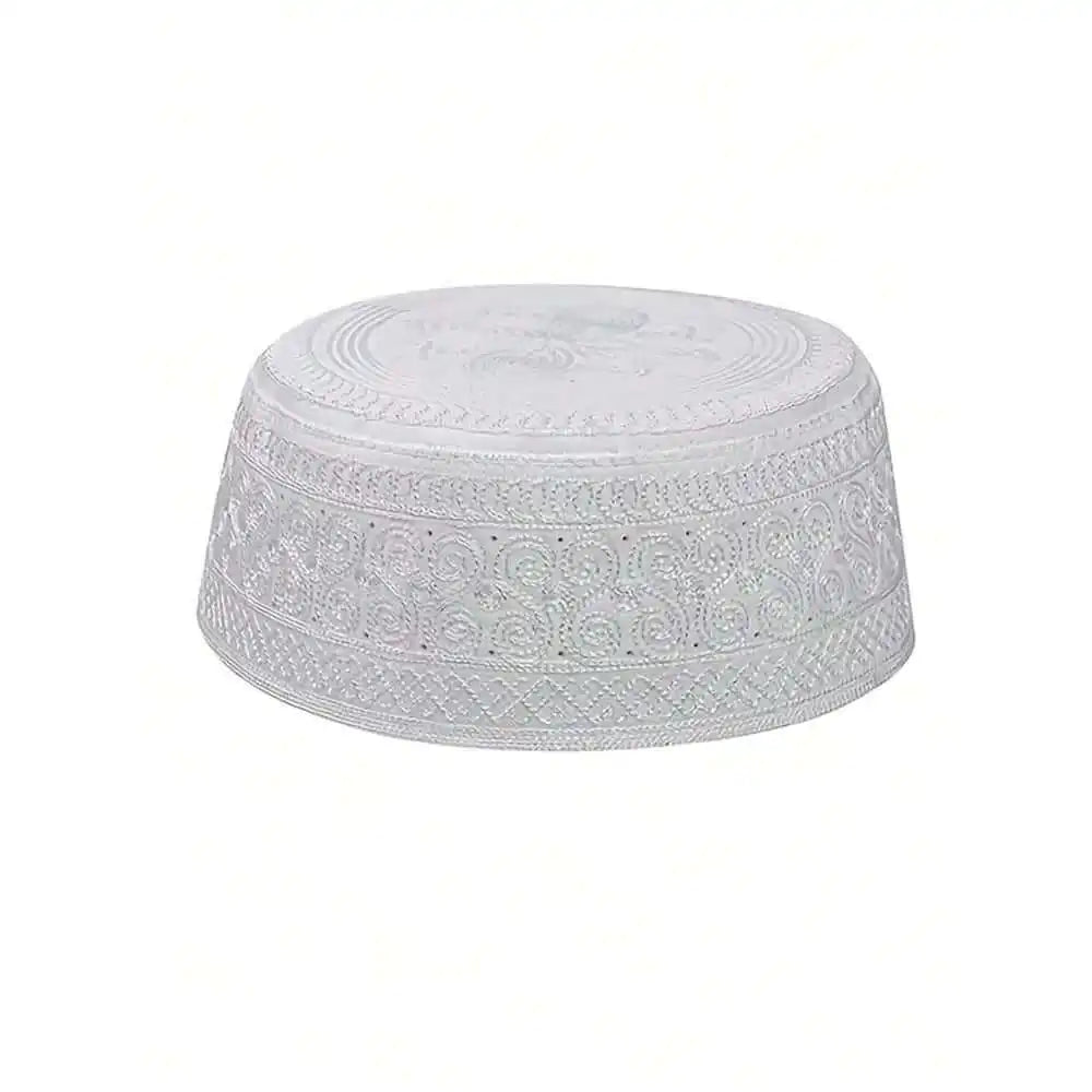 Muslim Men's Embroidered Round Crown Hat, Breathable Casual Daily Kufi, Islamic Versatile Fashion Headwear
