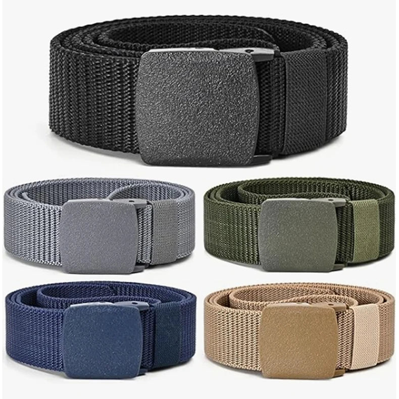 Men's Belt Outdoor Casual Fashion Canvas Belt 120cm Metal Free Adjustable Waist Belt for Outdoor Travel Tactical Jeans Belt