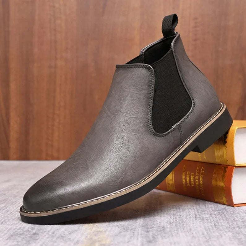 Men's Dress Boots Fashion Chelsea Boots Brand Business Casual Leather Shors Slip-on British Style Short Boots for Men 2026 Botas