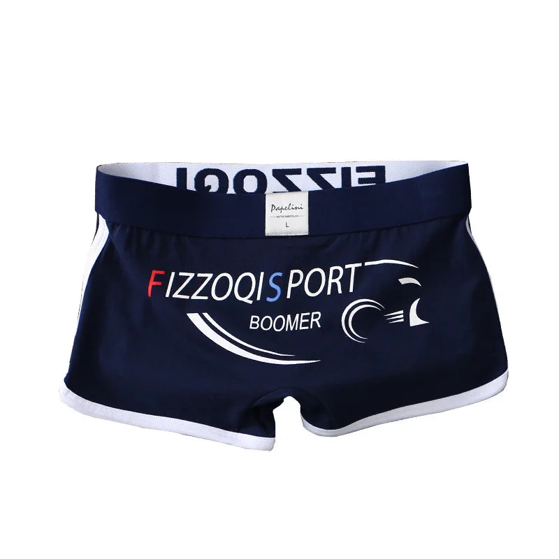 Men's Boxers High Elastic Letter Printed Underwear Sports Breathable Large Size Boxer U Convex Pouch Lingerie Underpants