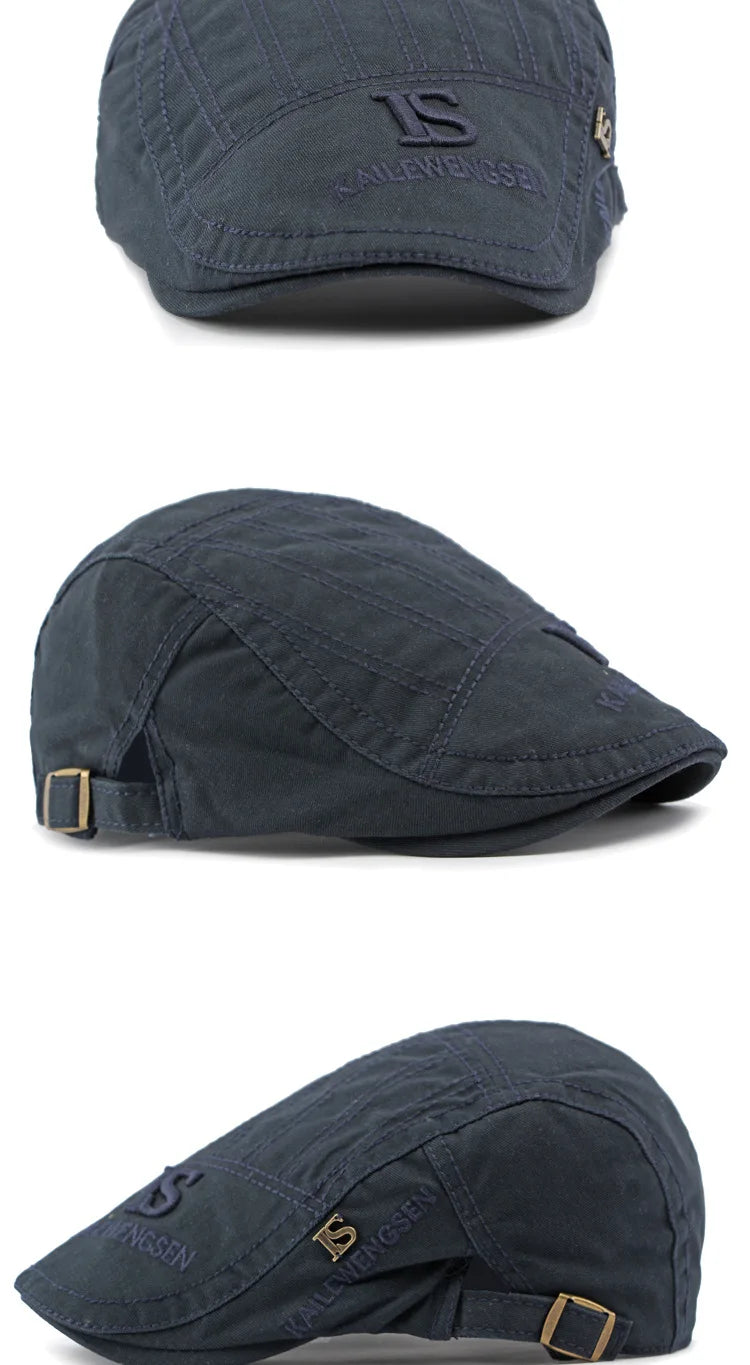 2026 Hat Men's Spring Summer  Embroidery Cotton Cap British Vintage Fashion Forward Hat Women's Casual Beret Youth Hat