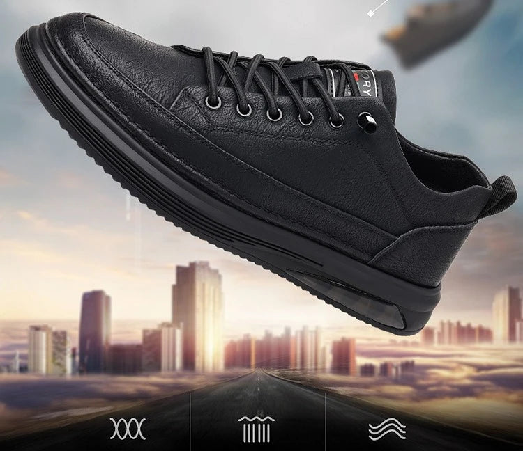 Men's Shoes 2026 New Solid Color Sneakers Spring Autumn Shoes for Men Fashion Leather Casual Shoes Male Black Designer Sneakers