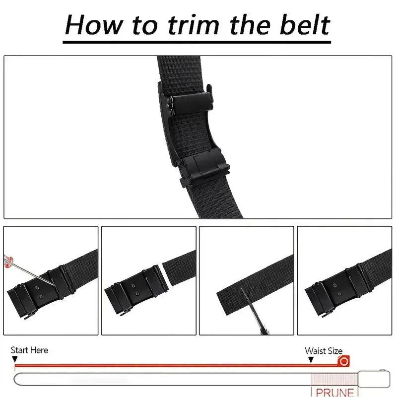Men's Waist Belt, Outdoor Military Training, Casual Versatile Tactical Pants Belt, Fashionable Automatic Buckle Belt