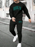 Mens Tracksuit Printing Casual Sweatshirt Outdoors Sports Jogging Clothing Autumn Winter Sportswear Single Piece Tops Pants 2025