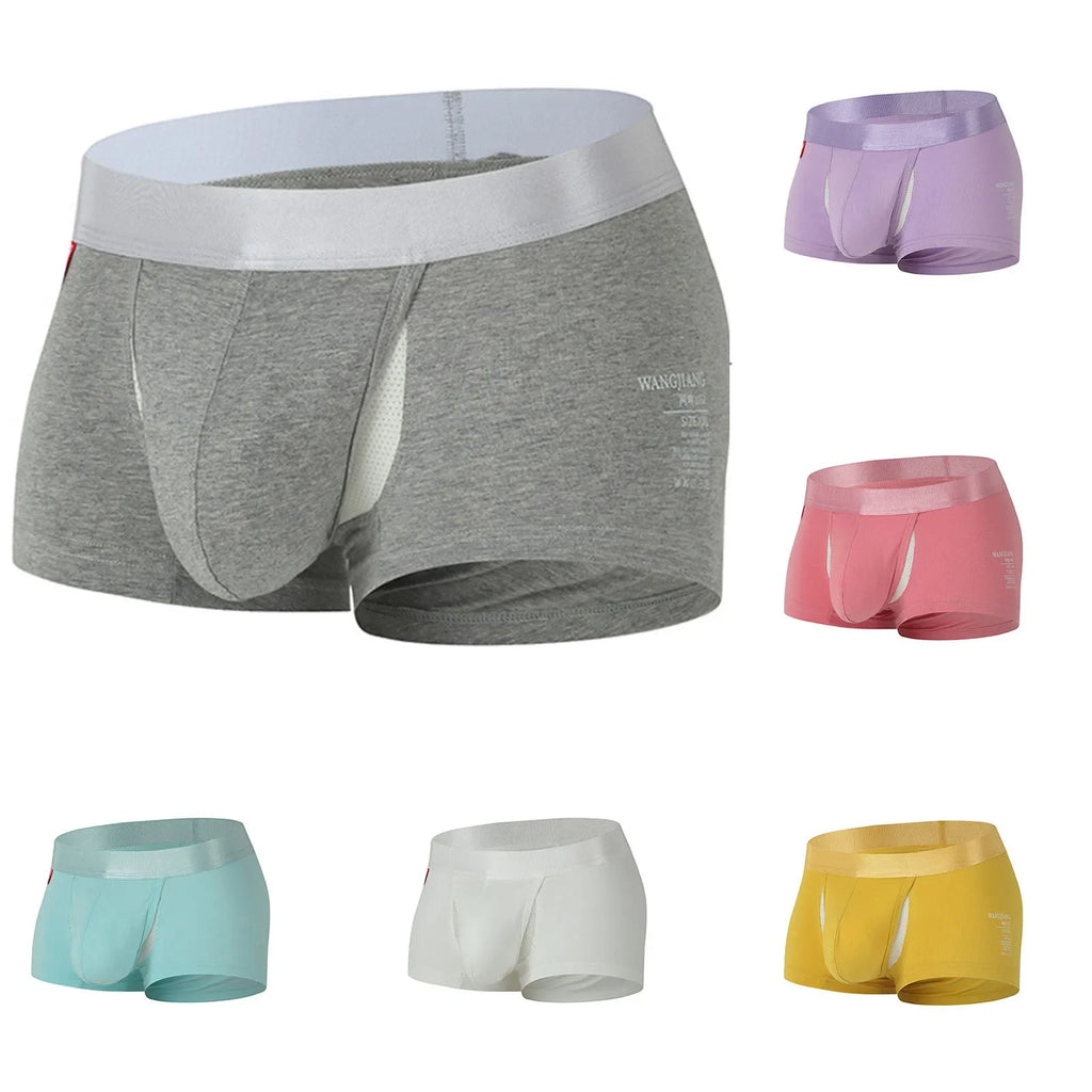 2026 Summer Fashion Personality Creative Comfortable Mid Waist Flat Angle Separation Men's Boxers Breathable Sexy Thin Panties