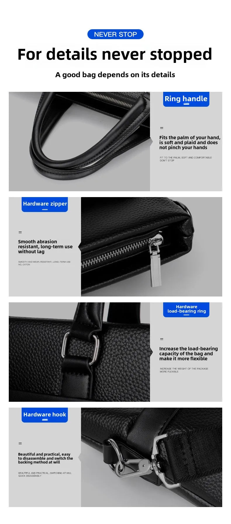 Men's Handbag, Business Casual Horizontal Design, Men's Bag, Official Document, One Shoulder Diagonal Cross Bag, Computer Bag