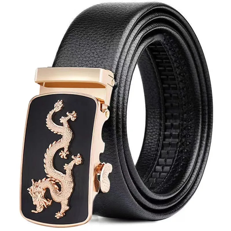 Men's Belt Can Be Cut Automatic Buckle Leather Belt Fashion Classic Versatile Trend Pants Belt