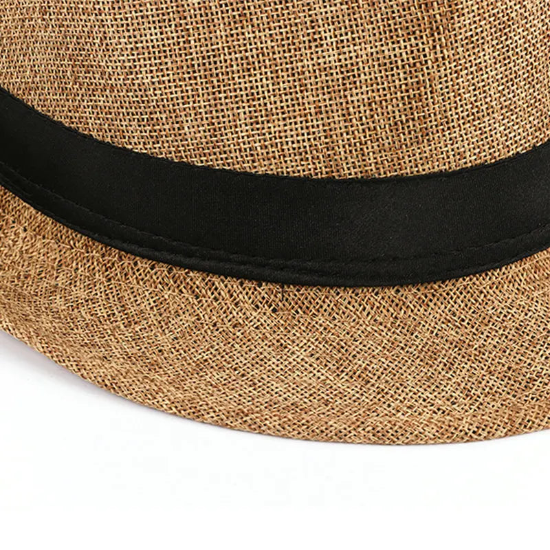 Men's Handsome Cowboy Hats Formal Hat Jazz Cotton Linen Pure Hat Imitation Linen Sun Visor Hat Fashion Accessories