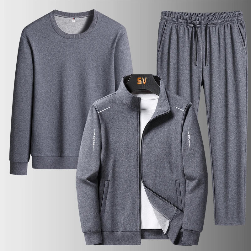 Men Tracksuits 3 Pieces Mens Hoodies and Sweatpants Set Spring and Autumn Tracksuit Unisex Jogging Suit Fashion Brand Mens 8XL