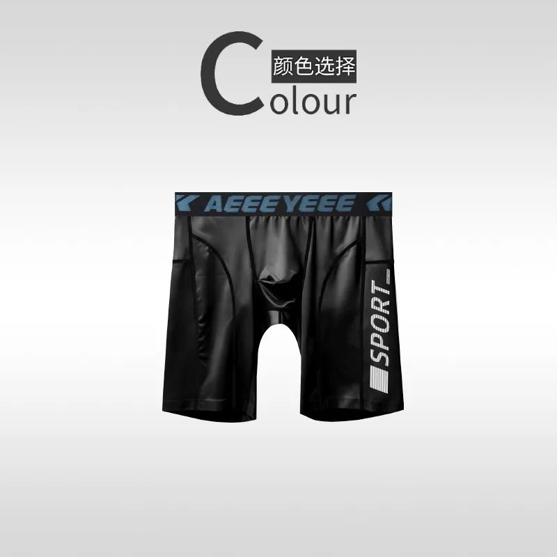 Boxershorts Sports Sexy Mens Long Underwear Quick-dry Shorts U Pouch Men Flat Boxers High Elasticity Man Panties Fitness Running