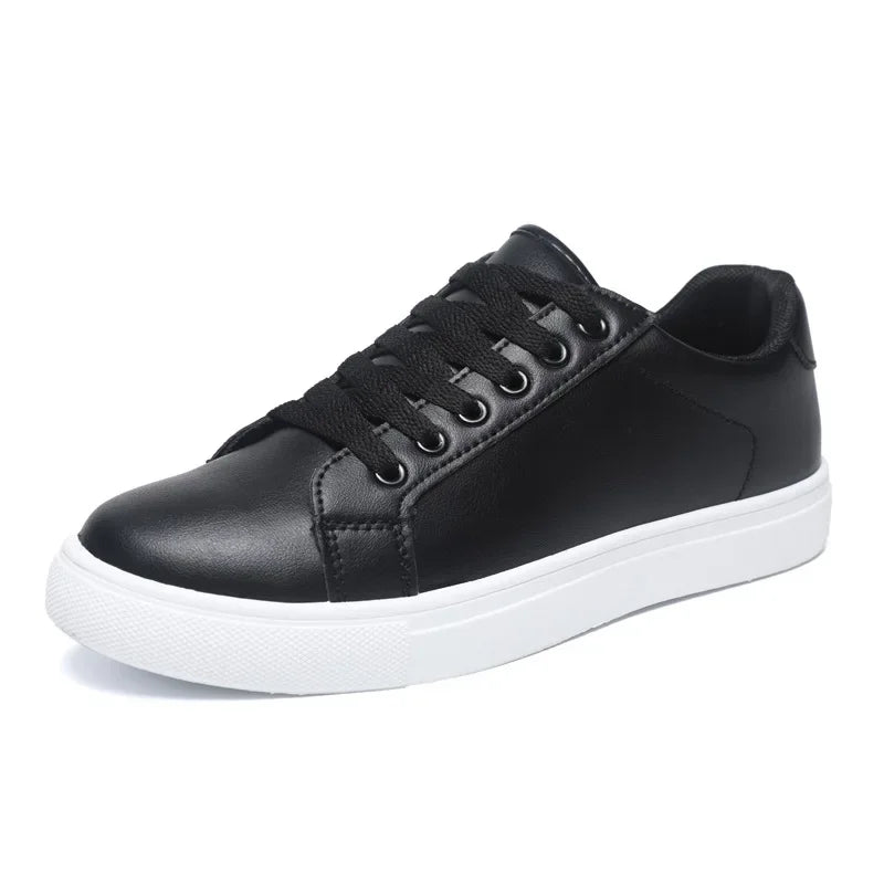 Sneakers Men Shoes 2026Leather Mens Casual Shoes Flat Male Footwear Fashion Black White Shoes Tenis Masculino Skateboard