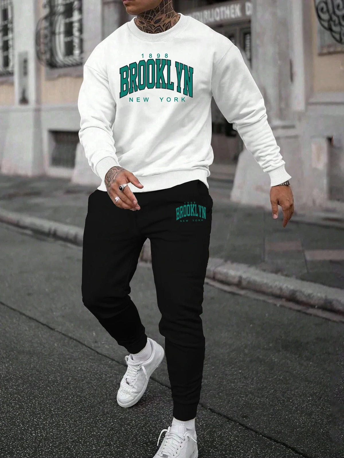 Mens Tracksuit Printing Casual Sweatshirt Outdoors Sports Jogging Clothing Autumn Winter Sportswear Single Piece Tops Pants 2025