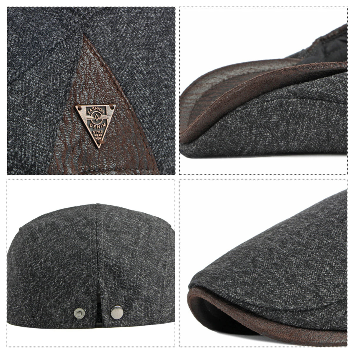 British Retro Beret Hat For Men Winter Thick Warm Woolen Newsboy Cap Fashion Outdoor Casual Cap