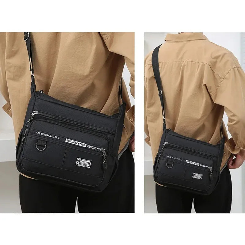 Men Crossbody Bag Single Shoulder Bags Big Capacity Commuter Storage Bag Fashion Multi-Pockets Business Travel Crossbody Bags