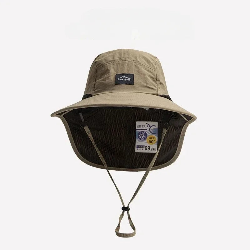 Caps Summer Wide Brim Neck Protection Unisex Bucket Hats Outdoor Visor Quick-drying Panama Sunscreen Tied Fishing Hiking Hat