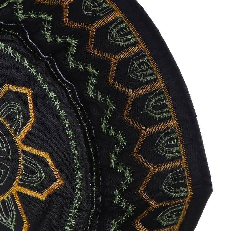 Cotton Polyester Muslim Men Prayer Hat Saudi Embroidery Cap Leisure Breathable Comfortable Fit for Mosque Events