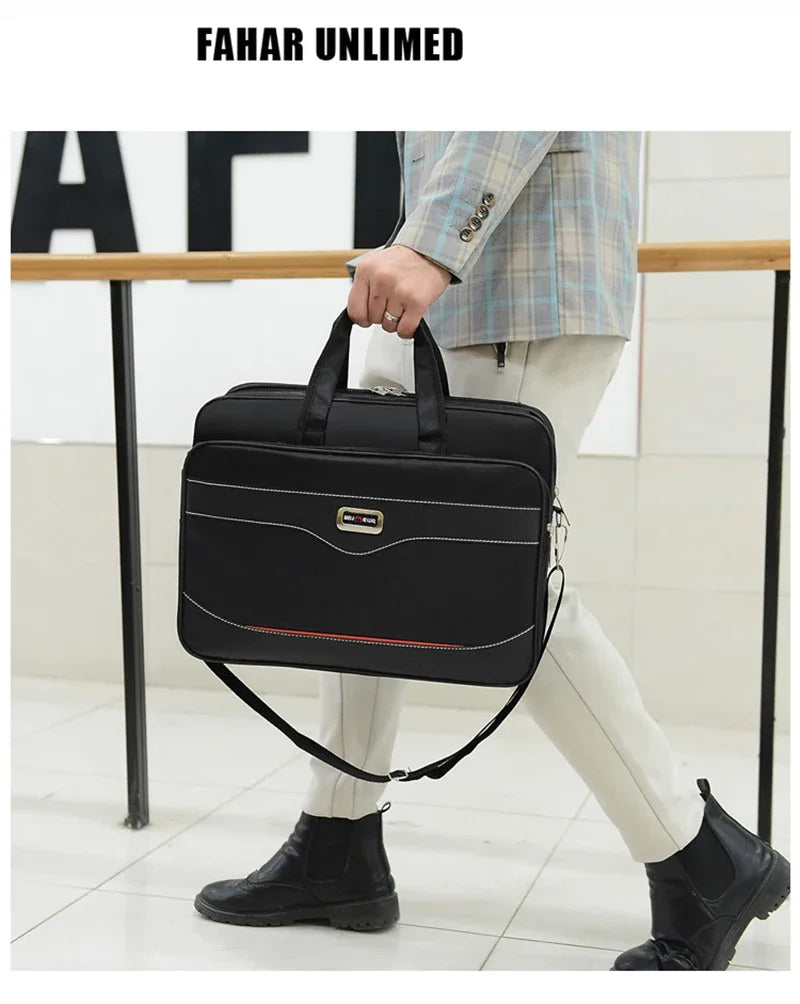 Simple Tote Men Business Briefcase Handbag For 15.6 inch Laptop Bags Large Capacity Shoulder Bags Travel Notebook Messenger Bag