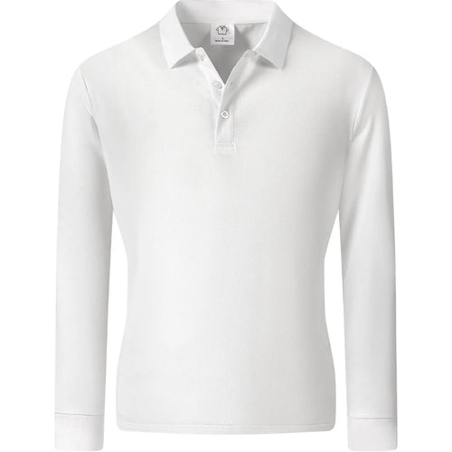 Men's Long Sleeve Henry Polo Shirts Spring Autumn Smart Casual Breathable Comfortable Polo Shirt Solid High Quality Male T-Shirt