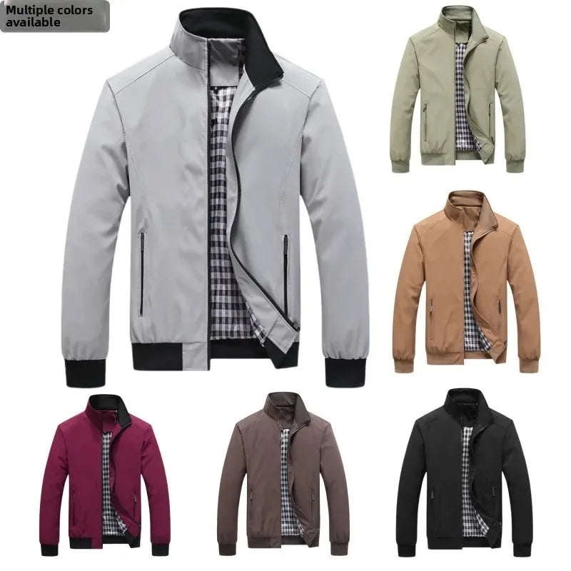 New 2025 Men's Casual Pilot Jacket Zipper Coat Stylish Spring Autumn Korean Version Men's Clothing Fashionable Outerwear