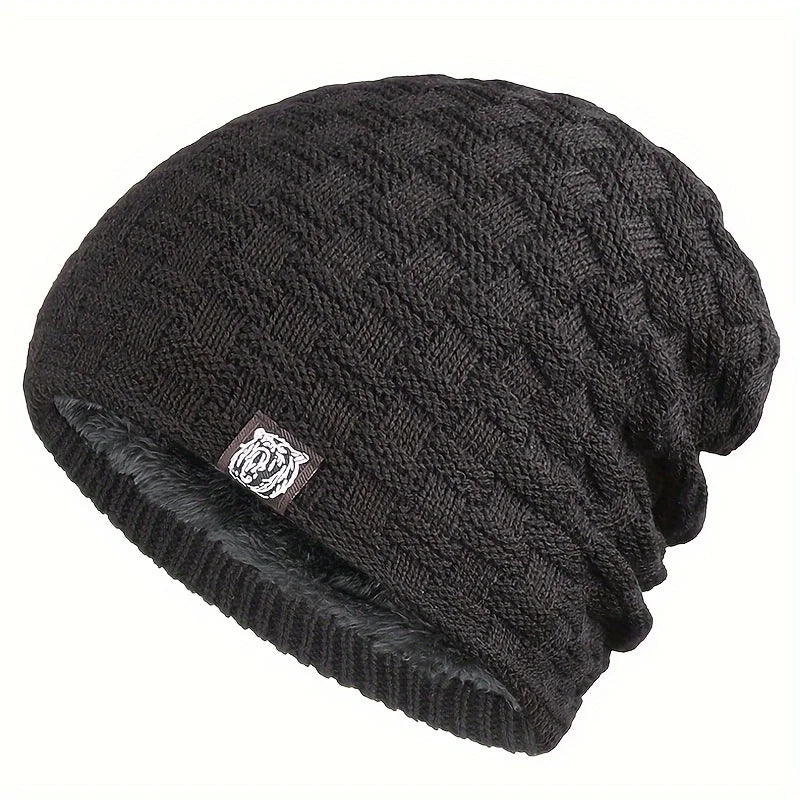 Men's padded warm knitted hat for autumn and winter, the ideal choice for gift giving