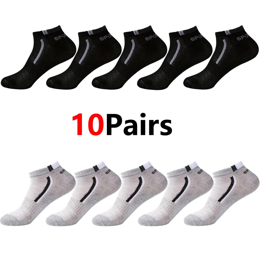 30Pairs Men Socks Mesh Breathable Short Casual Socks Color-block Sports Sock Sports Socks Absorb Sweat Ankle