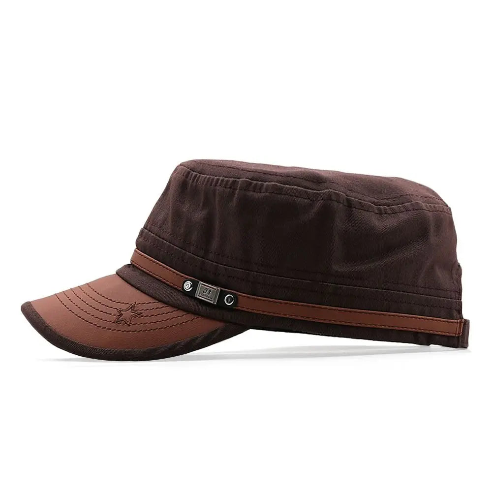 Hat Men Unisex  Hat Baseball Cap Cotton Cadet Hat   Breathable Combat Fishing Flat Adjustable Cap