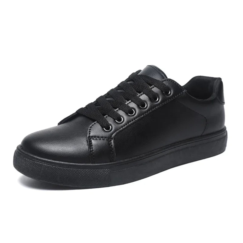 Sneakers Men Shoes 2026Leather Mens Casual Shoes Flat Male Footwear Fashion Black White Shoes Tenis Masculino Skateboard