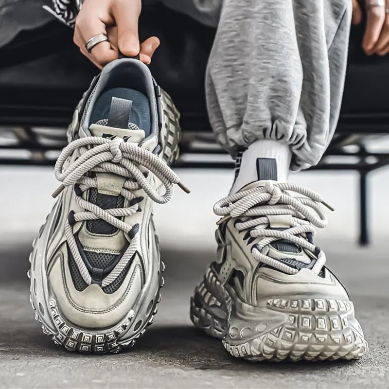 Men's Shoes 2025 Spring New Style Thick Sole Height Increasing Casual Mesh Breathable Fashion Trend Comfortable Chunky sneakers