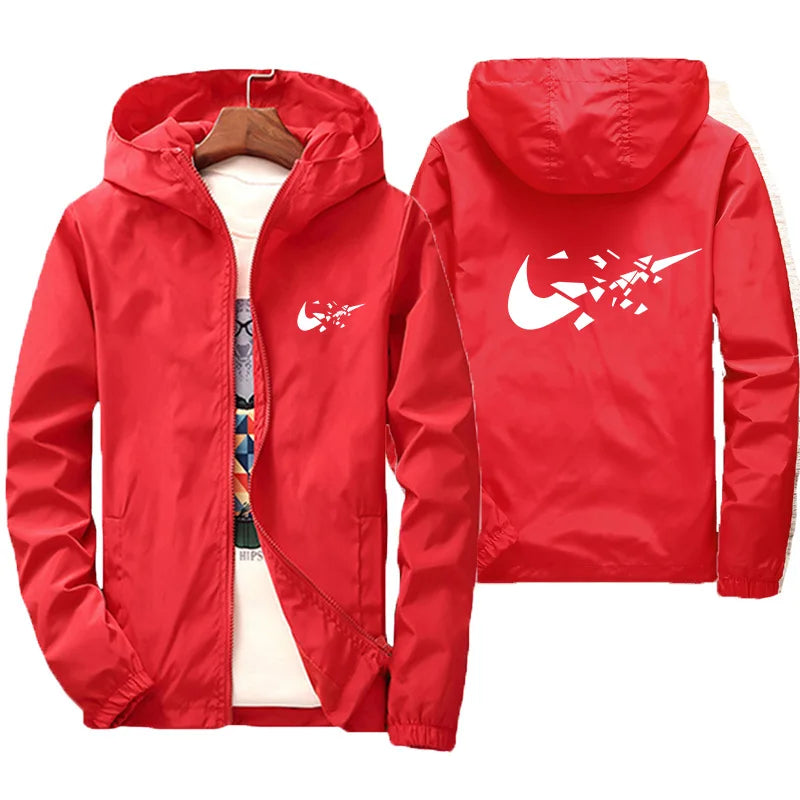 2026 Fashion Street Windproof Shrink and Waterproof Zipper Jacket with Thin Hoodie, Men's Jacket, Spring and Autumn