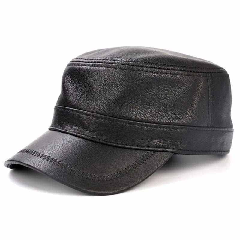 Hat Men's Spring and Autumn Peaked Cap Men's Hat Sheepskin Autumn and Winter Middle-aged Young Leisure Tide Beret Old Man Hat