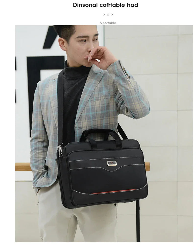 Simple Tote Men Business Briefcase Handbag For 15.6 inch Laptop Bags Large Capacity Shoulder Bags Travel Notebook Messenger Bag