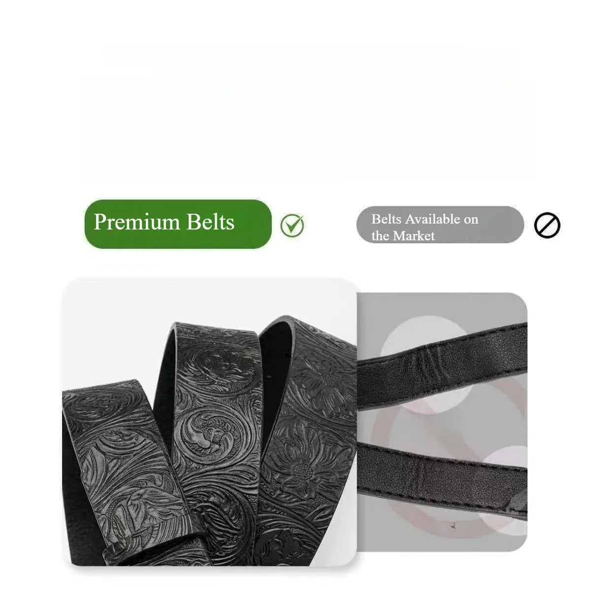 Stylish Minimalist Artistic and Vintage-Style Belt - Fashionable Versatile Embossed Western-Style Belt for Men and Women