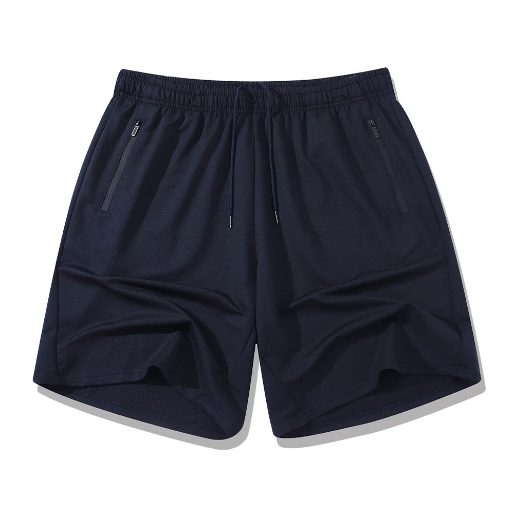 Men’s Workout Fitness Shorts Thin Style Breathable Jogger Gym Bodybuilding Quick Dry Running Shorts Zipper Phone Pockets
