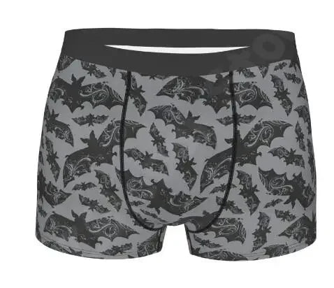 Black Bat Boxers Mens Panties Male Underpants Double Sides Printed Soft Breathable Machine Wash Cool Machine Wash Polyester