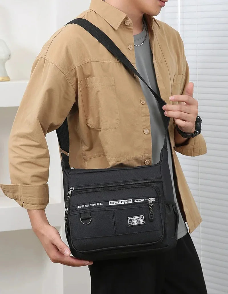 Men Crossbody Bag Single Shoulder Bags Big Capacity Commuter Storage Bag Fashion Multi-Pockets Business Travel Crossbody Bags
