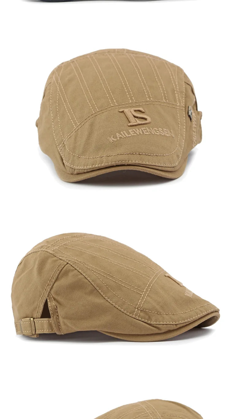 2026 Hat Men's Spring Summer  Embroidery Cotton Cap British Vintage Fashion Forward Hat Women's Casual Beret Youth Hat