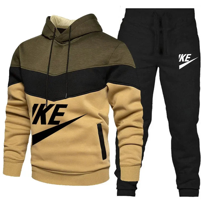 2025 New Men Autumn Winter Sets Zipper Hoodie Pants Pieces Casual Tracksuit Male Sportswear Brand Clothing Sweatsuit