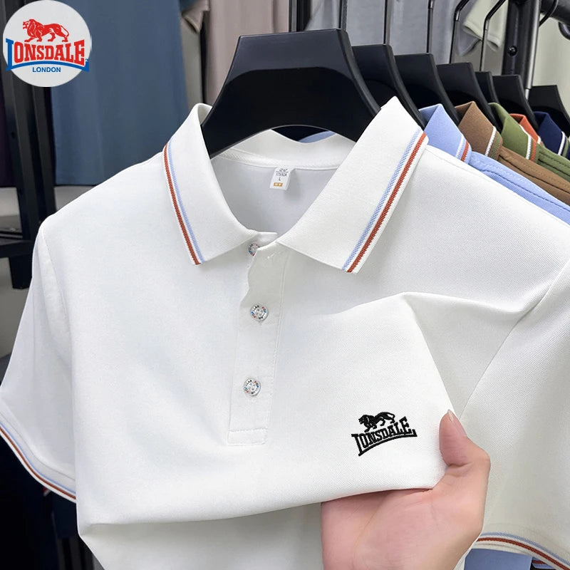 Men's Polo Shirt with Exquisite Embroidery Logo on the Chest in Summer Cool Business and Casual Style Comfortable Breathability