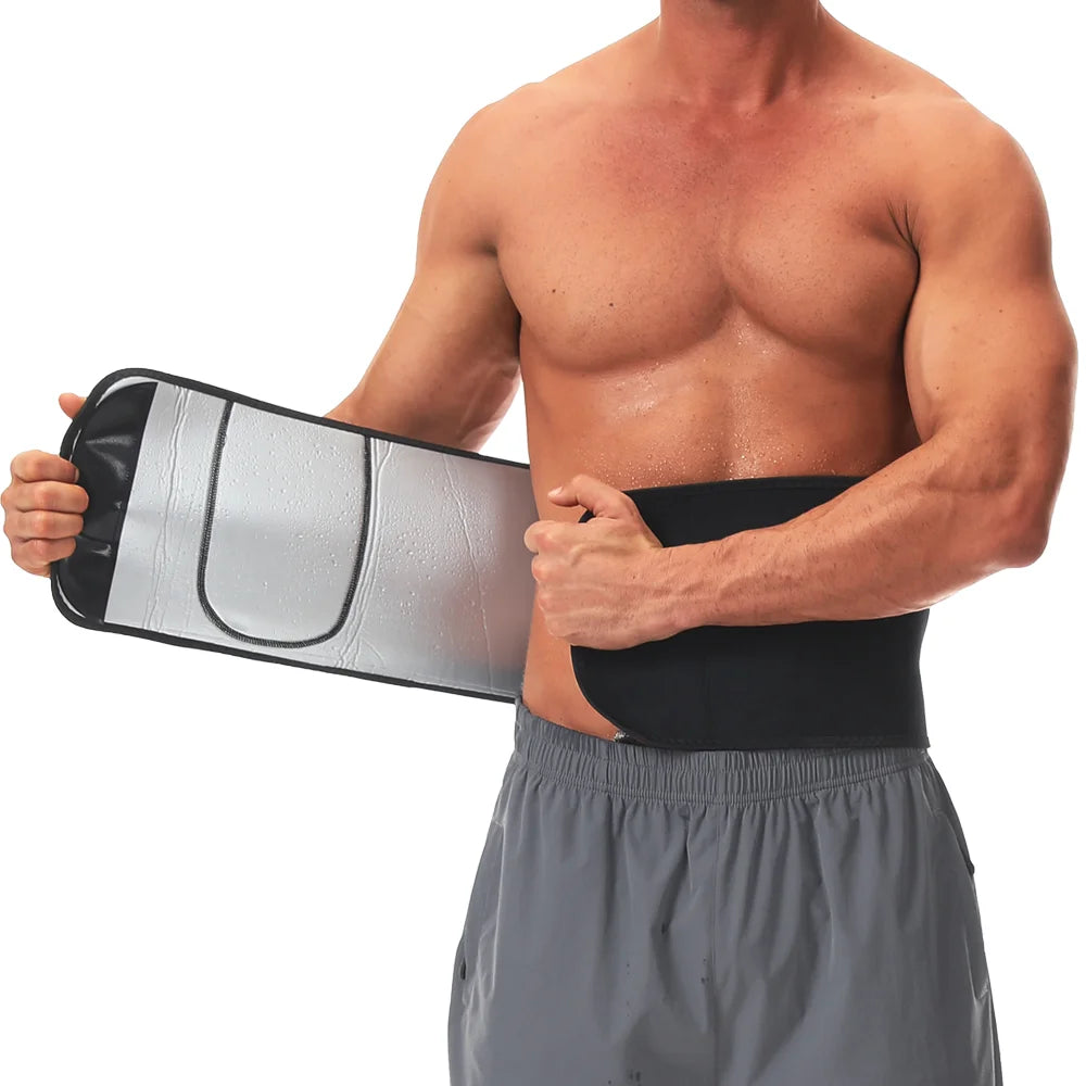 Men Sauna Suits Hot Thermal Sweat Belt Fat Burning Bodybuilding Waist Trainer Workout Slimming Girdles Gym Weight Loss Corset