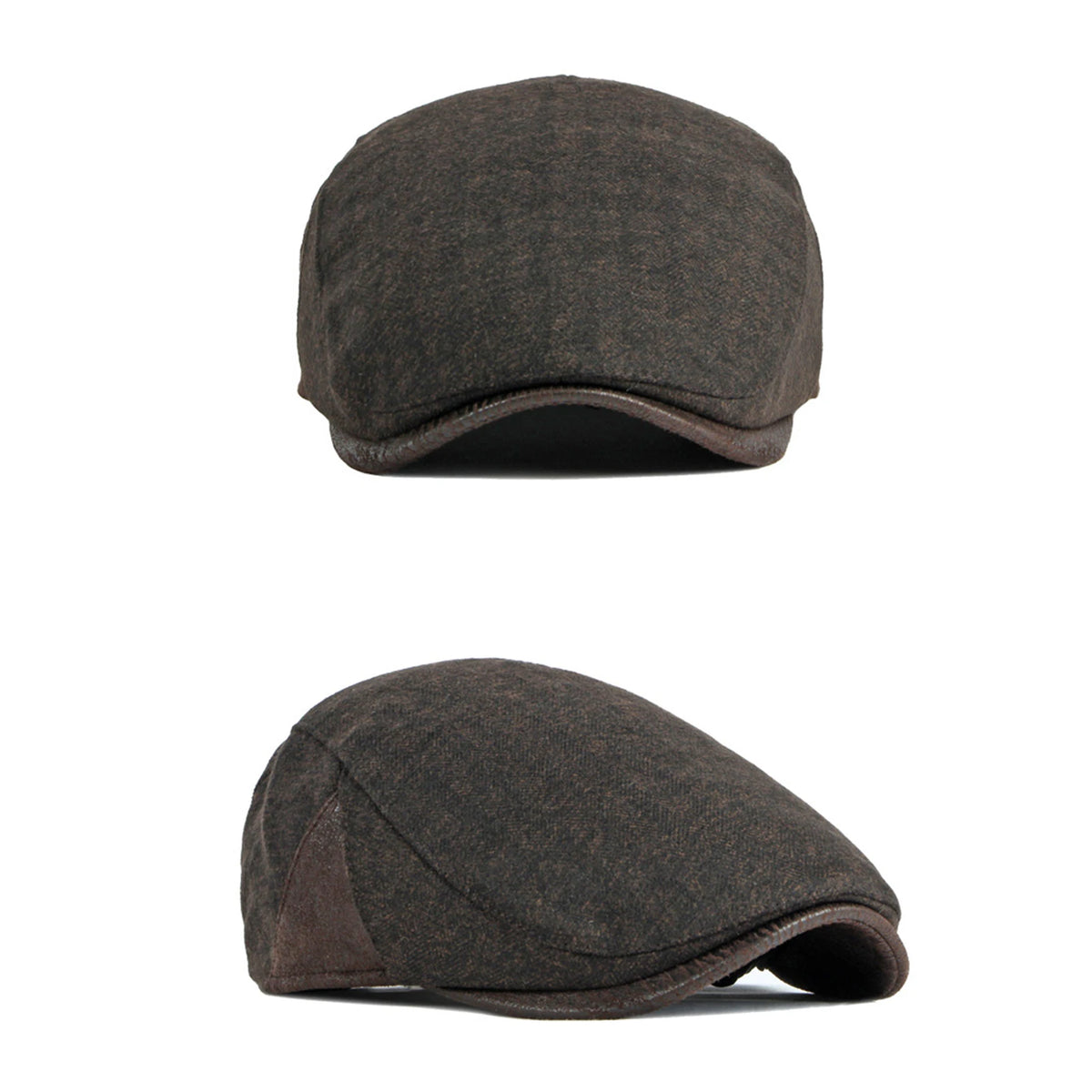 British Retro Beret Hat For Men Winter Thick Warm Woolen Newsboy Cap Fashion Outdoor Casual Cap