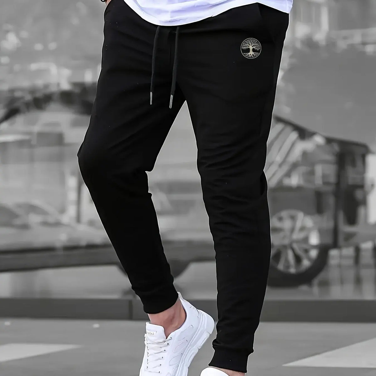 2026 new Men's Summer Casual Joggers, Elastic Drawstring Waist and Cuffs, Logo Print, Comfortable Fabric, Sports Pan