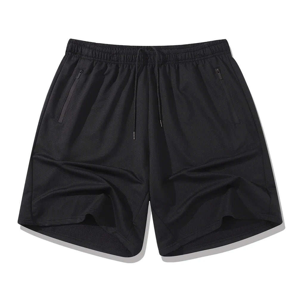 Men’s Workout Fitness Shorts Thin Style Breathable Jogger Gym Bodybuilding Quick Dry Running Shorts Zipper Phone Pockets