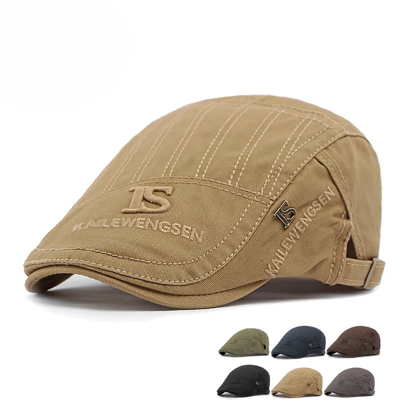 2026 Hat Men's Spring Summer  Embroidery Cotton Cap British Vintage Fashion Forward Hat Women's Casual Beret Youth Hat