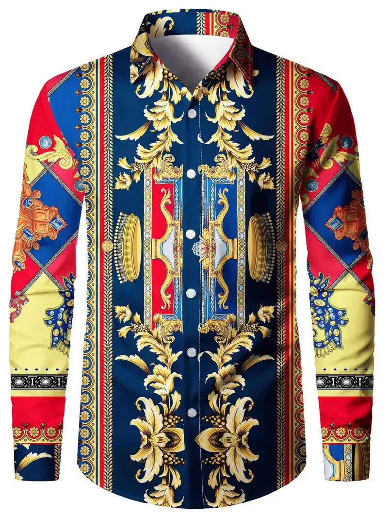 Men's Long Sleeve Shirt Cowboy Western Cowboy Vintage Hawaiian Shirt Comfortable Soft Men's Beach Shirt